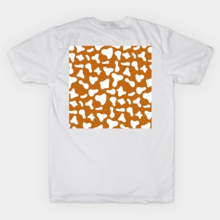 Caramel White Dairy Cow Print Pattern T-Shirt